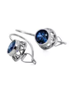 Bijoux vintage Des boucles d'oreilles Saphir Argent sterling 925 vec117s